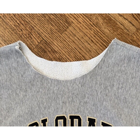 University Of Colorado Custom Distressed Heather Gray Sweatshirt - M - Picture 6 of 6